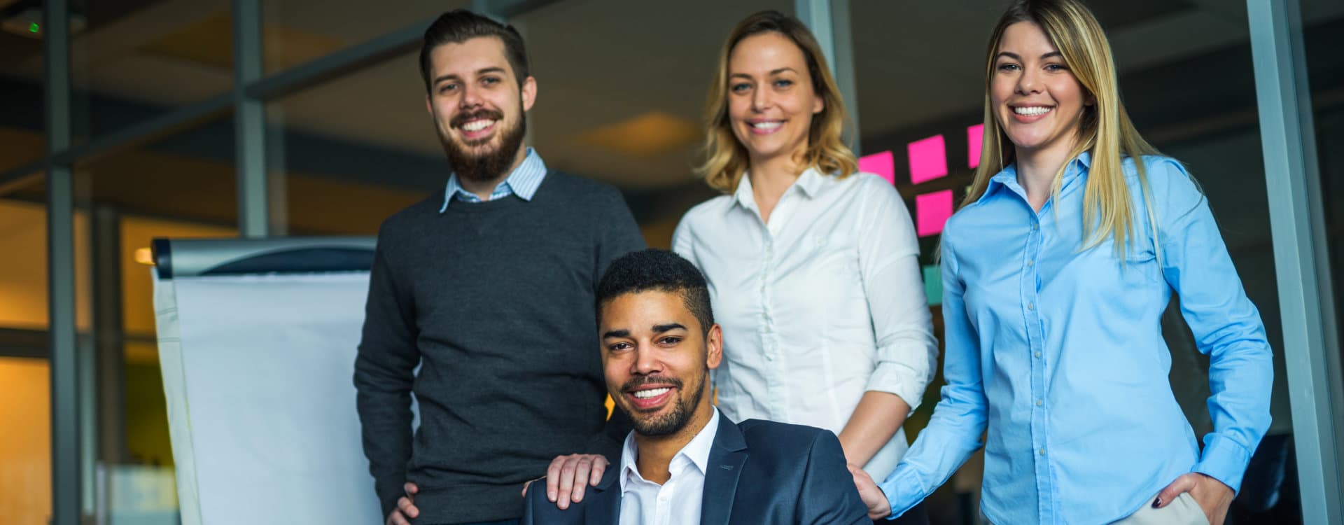 group of professional smiling