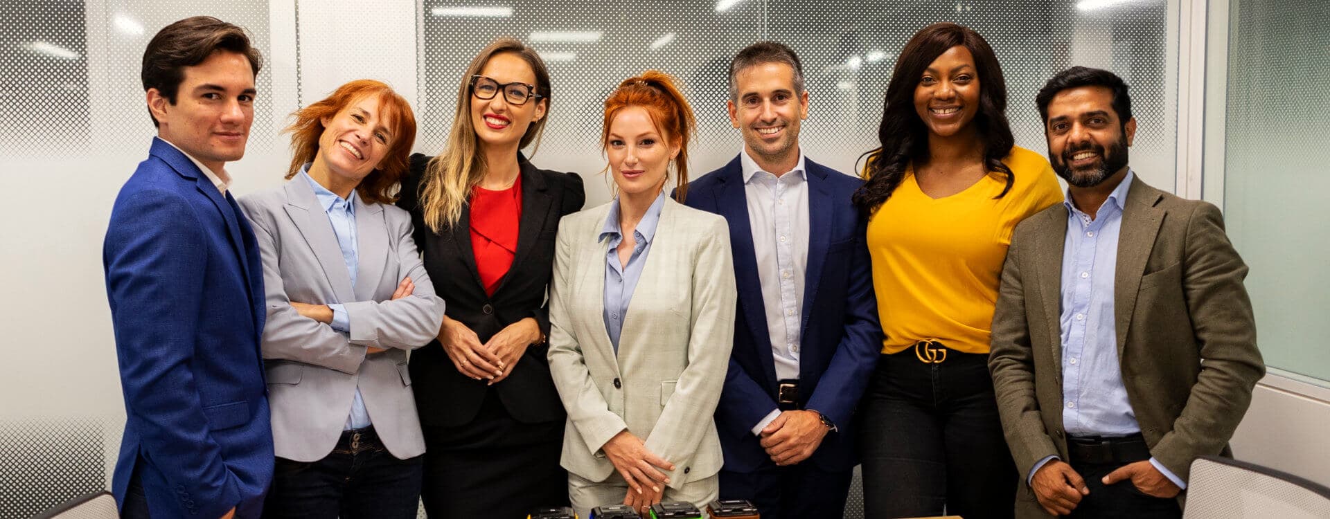 group of professional possing