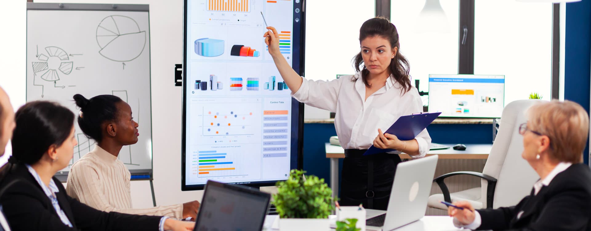 woman having a presentation