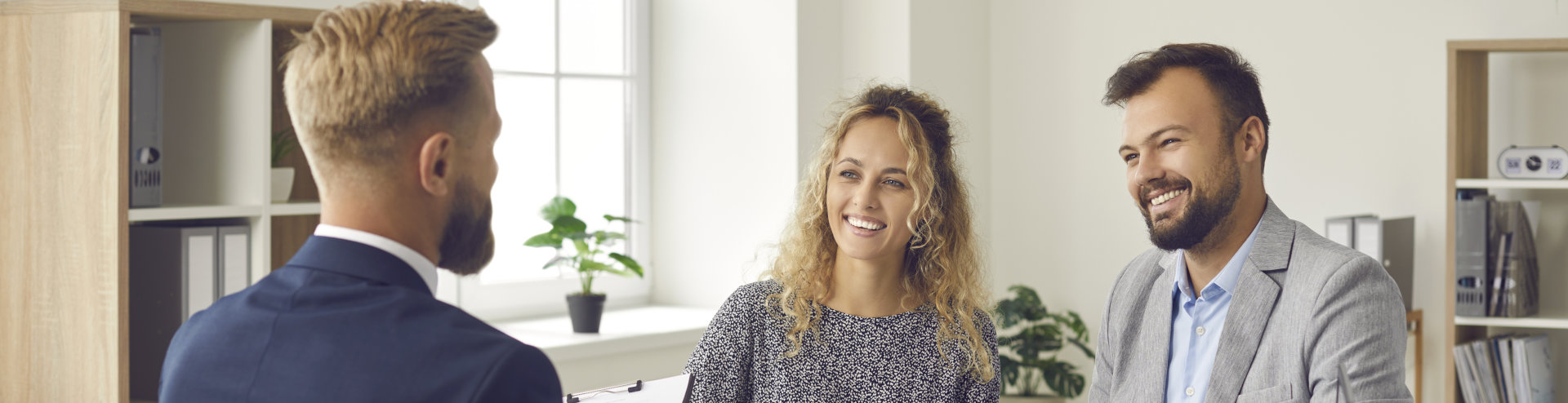Couple talking to the Business man