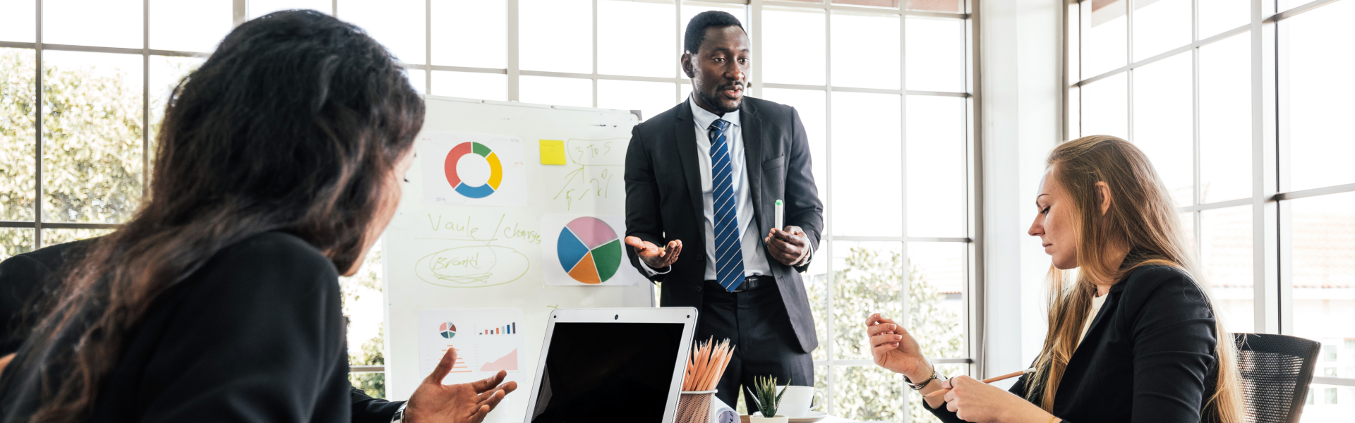 man having presentation
